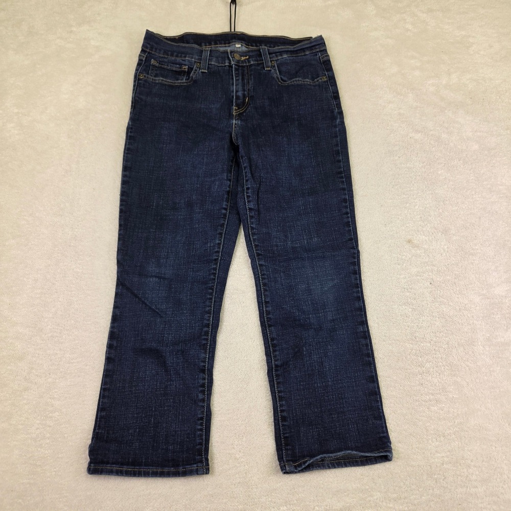 Levis 505 Straight Leg Jeans Dark Wash Blue Denim Size 28 Womens